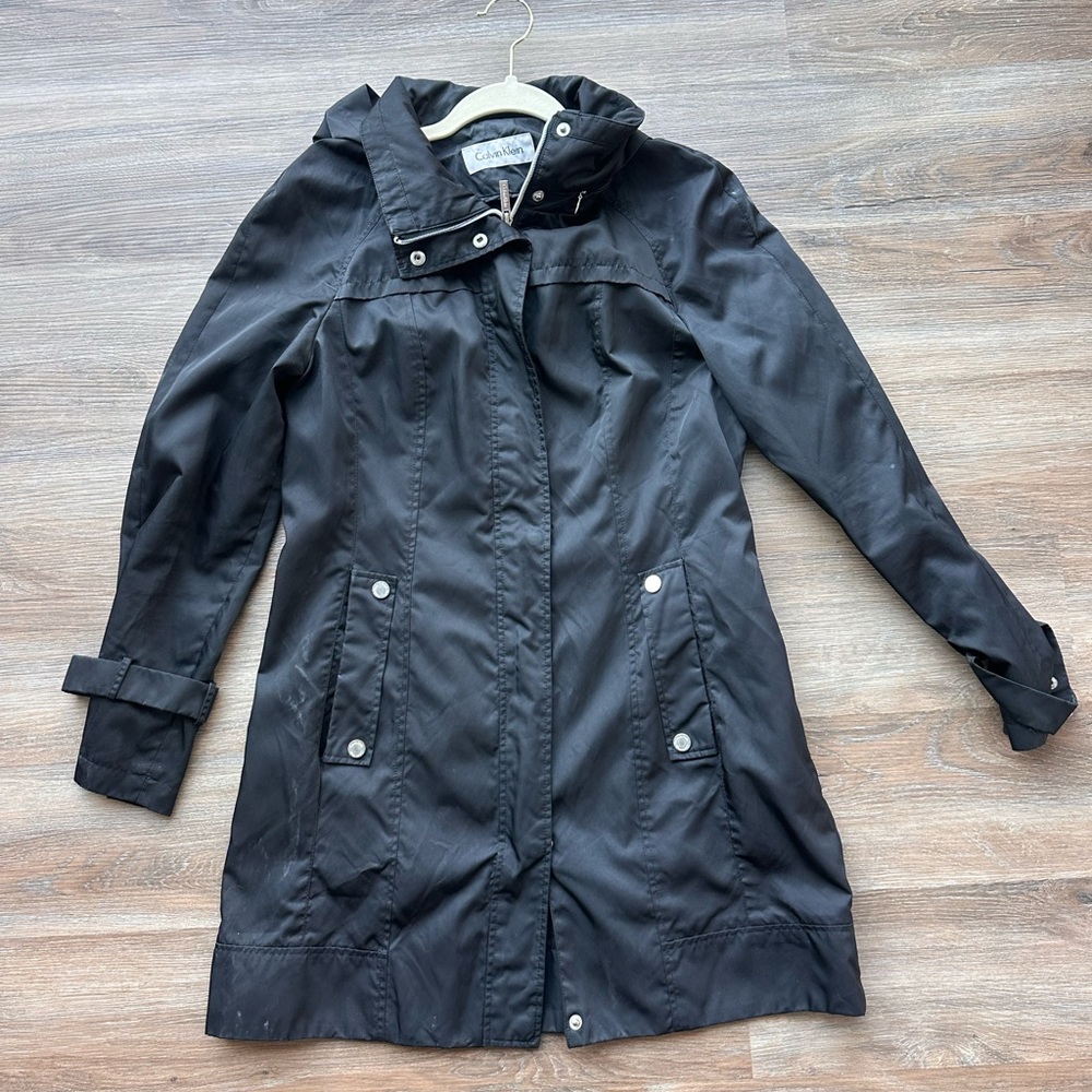 Calvin Klein Women's Black Rain Coat